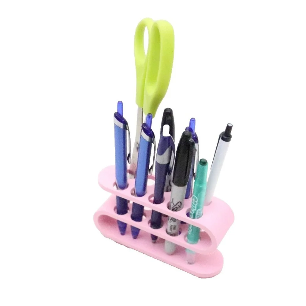 Modern Desktop Office Organizer - 3D Printed Pen/Pencil Holder - Pink - USA